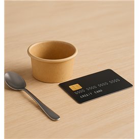 Contenitore Cartone Kraft per salse 75ml Ø7,3cm (50 Pezzi)