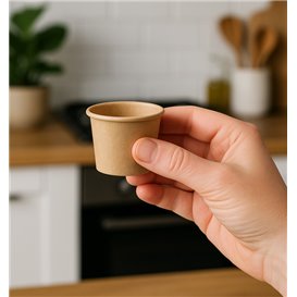 Contenitore Cartone Kraft per salse 30ml Ø4,3cm (50 Pezzi)