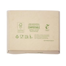 Scatola in Cartoncino Bamboo Kraft e Finestra 11,5x9x6,5 cm 700ml (50 Pezzi)