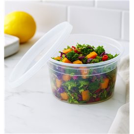 Contenitore in Plastica PP con Coperchio Trasparente “Deli Range” 480ml (40 Pezzi)