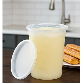 Contenitore in Plastica PP con Coperchio Trasparente “Deli Range” 960ml (40 Pezzi)
