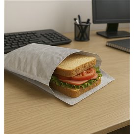 Sacchetto per Hamburger Alluminio Antigrasso Argento 22,3+5x20cm (250 Pezzi)