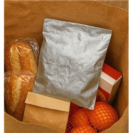 Sacchetto per Hamburger Alluminio Antigrasso Argento 22,3+5x20cm (250 Pezzi)