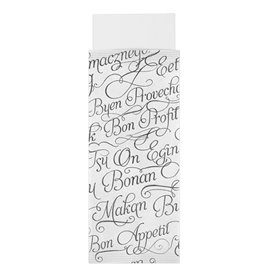 Busta Portaposate con Tovaglioli "Buon Appetito" 11x25cm (100 Pezzi)