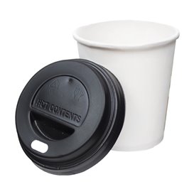 Coperchio con Foro per Bicchiere Nera Ø9,3cm (1.000 Pezzi)
