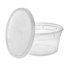 Contenitore in Plastica PP con Coperchio Trasparente “Deli Range” 360ml (40 Pezzi)