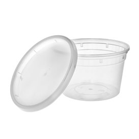 Contenitore in Plastica PP con Coperchio Trasparente “Deli Range” 480ml (240 Pezzi)