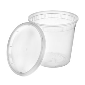 Contenitore in Plastica PP con Coperchio Trasparente “Deli Range” 720ml (40 Pezzi)