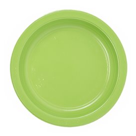 Piatto di Plastica PS Riutilizzabile Piano Verde Lime 165mm (25 Pezzi)