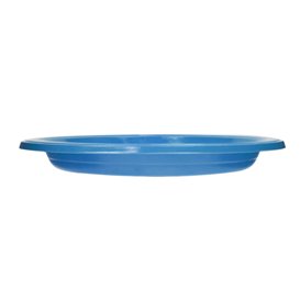 Piatto di Plastica PS Riutilizzabile Piano Blu Scuro Ø220mm (25 Pezzi)
