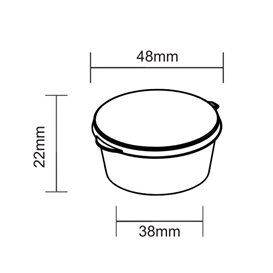 Contenitore per Salse con Coperchio Cerniera in Plastica PP 30ml (1.000 Pezzi)