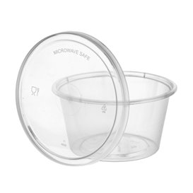 Contenitore per Salse in PP Trasparente con Coperchio 120ml (100 Pezzi)