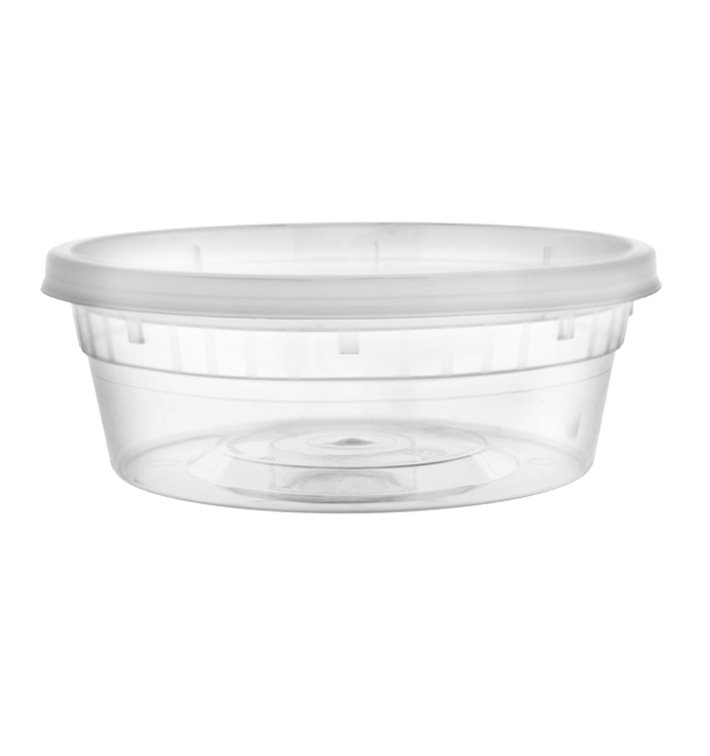 Contenitore in Plastica PP con Coperchio Trasparente “Deli Range” 250ml (40 Pezzi)