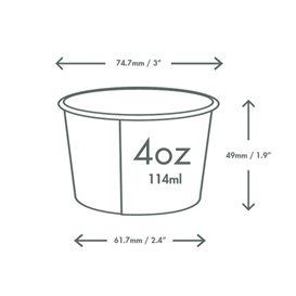 Coppetta di Cartone per Gelato 4Oz/114ml (50 Pezzi)