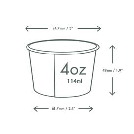 Coppetta di Cartone per Gelato 6Oz/170ml (50 Pezzi)