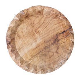 Piatto di Carta Decorato di Legno “Bali” Ø23cm 345g/m² (50 Pezzi)