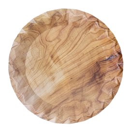 Piatto di Carta Decorato di Legno “Bali” Ø18cm 290g/m² (500 Pezzi)