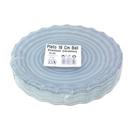 Piatto di Carta Decorato di Cerámica “Bali” Ø18cm 290g/m² (50 Pezzi)