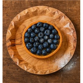 Piatto di Carta Decorato di Legno “Bali” Ø23cm 345g/m² (50 Pezzi)