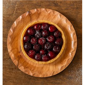 Piatto di Carta Decorato di Legno “Bali” Ø18cm 290g/m² (50 Pezzi)