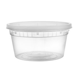 Contenitore in Plastica PP con Coperchio Trasparente “Deli Range” 370ml (240 Pezzi)