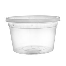 Contenitore in Plastica PP con Coperchio Trasparente “Deli Range” 460ml (40 Pezzi)