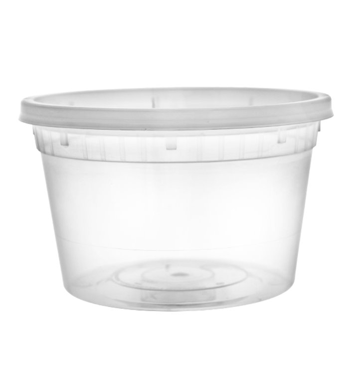 Contenitore in Plastica PP con Coperchio Trasparente “Deli Range” 460ml (40 Pezzi)