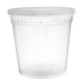 Contenitore in Plastica PP con Coperchio Trasparente “Deli Range” 710ml (240 Pezzi)