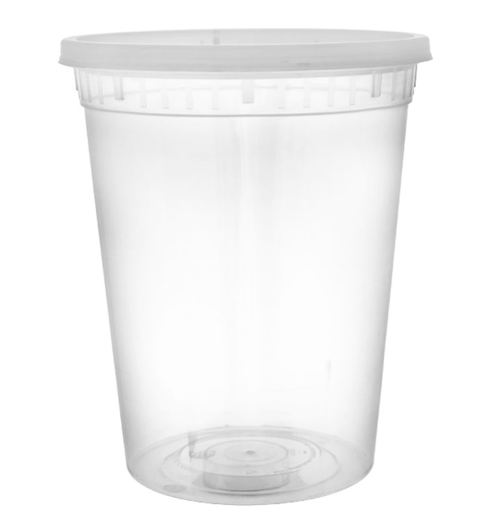 Contenitore in Plastica PP con Coperchio Trasparente “Deli Range” 920ml (240 Pezzi)