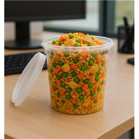 Contenitore in Plastica PP con Coperchio Trasparente “Deli Range” 710ml (40 Pezzi)