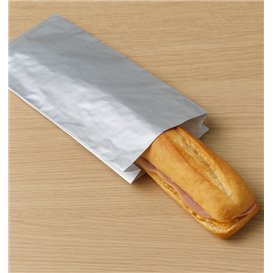 Sacchetto in Carta per Baguette Antigrasso Alluminio 31,5+5x10,3cm (250 Pezzi)