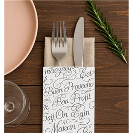 Busta Portaposate con Tovaglioli "Buon Appetito" 11x25cm (800 Pezzi)