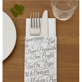 Busta Portaposate con Tovaglioli "Buon Appetito" 11x25cm (800 Pezzi)
