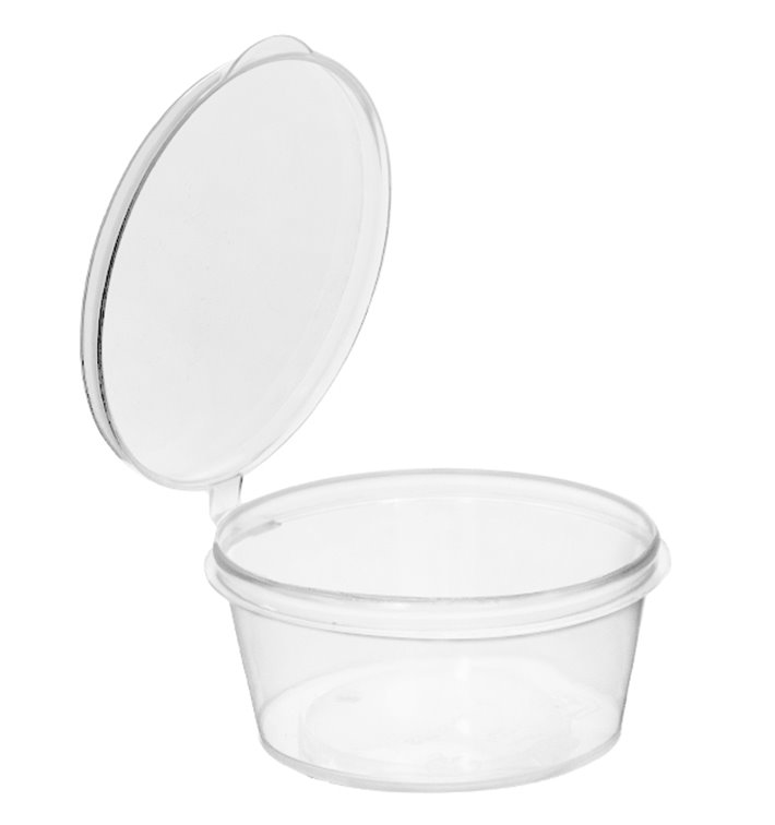 Contenitore per Salse con Coperchio Cerniera in Plastica PP 30ml (1.000 Pezzi)