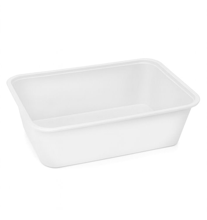 Contenitore Rettangolare in PP Bianco 750ml 17x11,5x6,4cm (25 Pezzi)