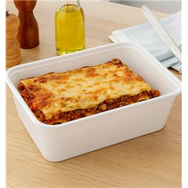 Contenitore Rettangolare in PP Bianco 750ml 17x11,5x6,4cm (25 Pezzi)