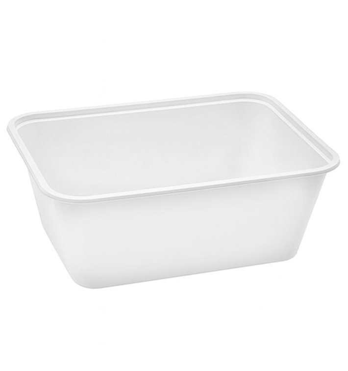 Contenitore Rettangolare in PP Bianco 1.000ml 17x11,5x8,2cm (25 Pezzi)