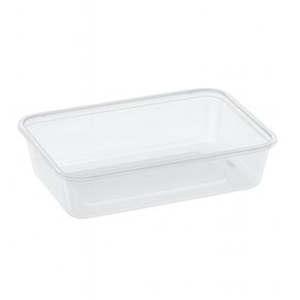 Contenitore Rettangolare in PP Trasparente 500ml 17,4x11,6x3,5cm (25 Pezzi)