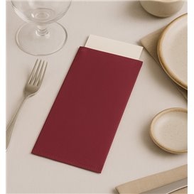 Busta Portaposate con Tovaglioli Bordeaux 11x25cm (100 Pezzi)
