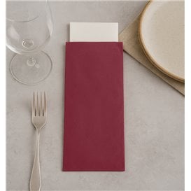 Busta Portaposate con Tovaglioli Bordeaux 11x25cm (800 Pezzi)