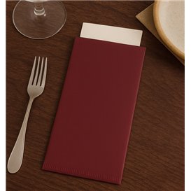 Busta Portaposate con Tovaglioli Bordeaux 11x25cm (800 Pezzi)