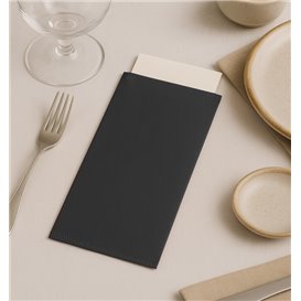 Busta Portaposate con Tovaglioli Nera 11x25cm (100 Pezzi)