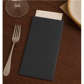 Busta Portaposate con Tovaglioli Nera 11x25cm (100 Pezzi)