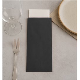 Busta Portaposate con Tovaglioli Nera 11x25cm (800 Pezzi)
