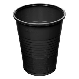Bicchiere di Plastica PS Nero 200ml Ø7cm (25 Pezzi)