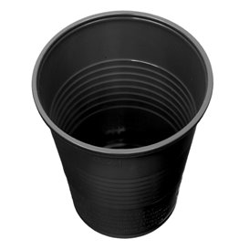 Bicchiere di Plastica PS Nero 200ml Ø7cm (25 Pezzi)