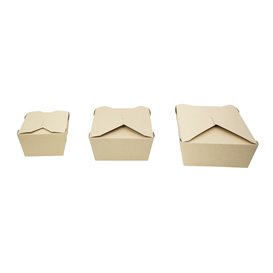 Scatola in Cartoncino Bamboo Kraft 10,7x9x6,5cm 700ml (50 Pezzi)