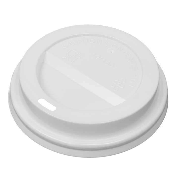 Coperchio da viaggio con foro in carta bianca Ø9,0cm (50 Pezzi)