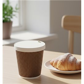Coperchio da viaggio con foro in carta bianca Ø8,0cm (1.000 Pezzi)