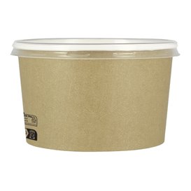 Contenitore di Carta Kraft Con Coperchio PP 16 Oz/473ml (500 Pezzi)